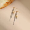 Wholesale Women's Fashion Geometric Stainless Steel Electroplated 18K Gold And Silver Color Matching Necklaces And Earrings