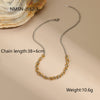 Wholesale Women's Fashion Geometric Stainless Steel Electroplated 18K Gold And Silver Color Matching Necklaces And Earrings