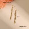 Wholesale Women's Fashion Geometric Stainless Steel Electroplated 18K Gold And Silver Color Matching Necklaces And Earrings