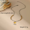 Wholesale Women's Fashion Geometric Stainless Steel Electroplated 18K Gold And Silver Color Matching Necklaces And Earrings