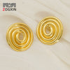 Wholesale Women's Fashion Geometric 316L Stainless Steel Hollow Thread Circle Plate Earrings With Electroplating