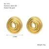 Wholesale Women's Fashion Geometric 316L Stainless Steel Hollow Thread Circle Plate Earrings With Electroplating