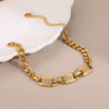 Wholesale Women's Fashion Geometric Stainless Steel 18K Electroplated Bracelet Hand Jewelry