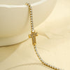 Wholesale Women's Fashion Geometric Stainless Steel 18K Electroplated Diamond Microinlaid Bracelet