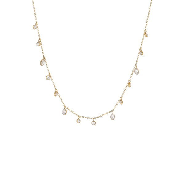 Wholesale Women's Fashion Geometric Stainless Steel 18K Gold Electroplated Bead Chain Necklace