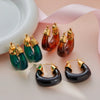 Wholesale Women's Fashion Geometric Stainless Steel 18K Gold Electroplated Earrings