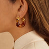 Wholesale Women's Fashion Geometric Stainless Steel 18K Gold Electroplated Earrings