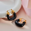 Wholesale Women's Fashion Geometric Stainless Steel 18K Gold Electroplated Earrings