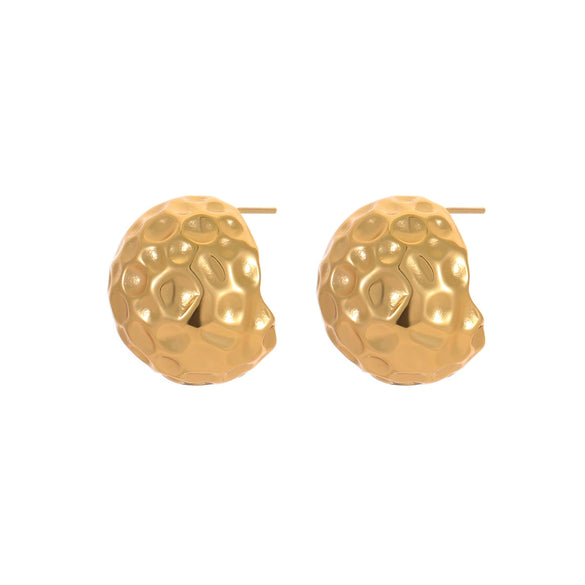 Wholesale Women's Fashion Geometric Stainless Steel 18K Gold Electroplated Irregular Hollow Water Drop Earrings