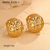 Wholesale Women's Fashion Geometric Stainless Steel 18K Gold Electroplated Irregular Hollow Water Drop Earrings