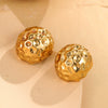 Wholesale Women's Fashion Geometric Stainless Steel 18K Gold Electroplated Irregular Hollow Water Drop Earrings