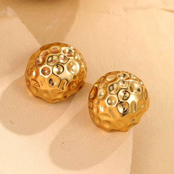 Wholesale Women's Fashion Geometric Stainless Steel 18K Gold Electroplated Irregular Hollow Water Drop Earrings