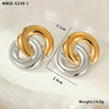Wholesale Women's Fashion Geometric Stainless Steel 18K Gold Electroplated Irregular Round Interlocking Earrings
