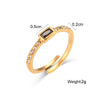 Wholesale Women's Fashion Geometric Stainless Steel 18K Gold Plated Adjustable Open Ring Jewelry