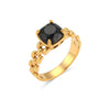 Wholesale Women's Fashion Geometric Stainless Steel 18K Gold Plated Cut Out Ring Jewelry