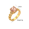Wholesale Women's Fashion Geometric Stainless Steel 18K Gold Plated Cut Out Ring Jewelry