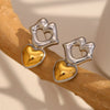 Wholesale Women's Fashion Geometric Stainless Steel 18K Gold Plated Earrings
