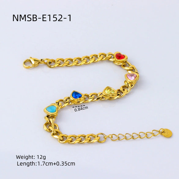 Wholesale Women's Fashion Geometric Stainless Steel 18K Gold Plated Love Bracelet