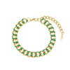 Wholesale Women's Fashion Geometric Stainless Steel 18K Gold Plated Micro Inlaid Zircon Cuban Chain Bracelet