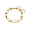 Wholesale Women's Fashion Geometric Stainless Steel 18K Gold Plated Micro Inlaid Zircon Cuban Chain Bracelet