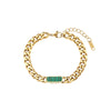 Wholesale Women's Fashion Geometric Stainless Steel 18K Gold Plated Micro Inlaid Zircon Cuban Chain Bracelet
