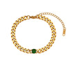 Wholesale Women's Fashion Geometric Stainless Steel 18K Gold Plated Micro Inlaid Zircon Cuban Chain Bracelet