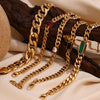 Wholesale Women's Fashion Geometric Stainless Steel 18K Gold Plated Micro Inlaid Zircon Cuban Chain Bracelet