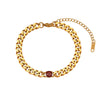 Wholesale Women's Fashion Geometric Stainless Steel 18K Gold Plated Micro Inlaid Zircon Cuban Chain Bracelet