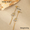 Wholesale Women's Fashion Geometric Stainless Steel 18K Gold Plated Round Bead Earrings