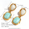 Wholesale Women's Fashion Geometric Stainless Steel 18K Gold Plated Splicing Ite Earrings