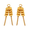 Wholesale Women's Fashion Geometric 316L Stainless Steel 18K Gold Plated Wafer Chain Tassel Earrings