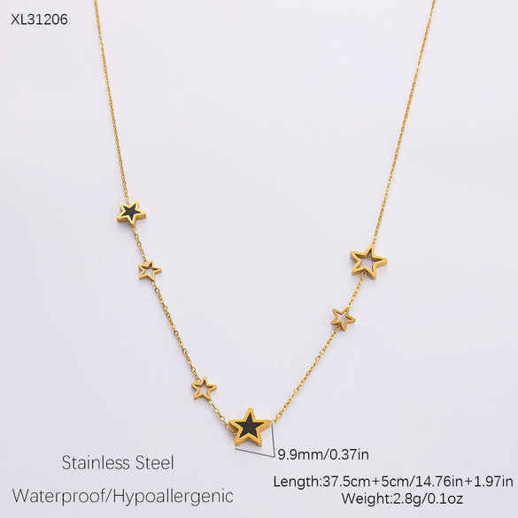 Wholesale Women's Fashion Geometric Stainless Steel 18K Goldplated Necklace