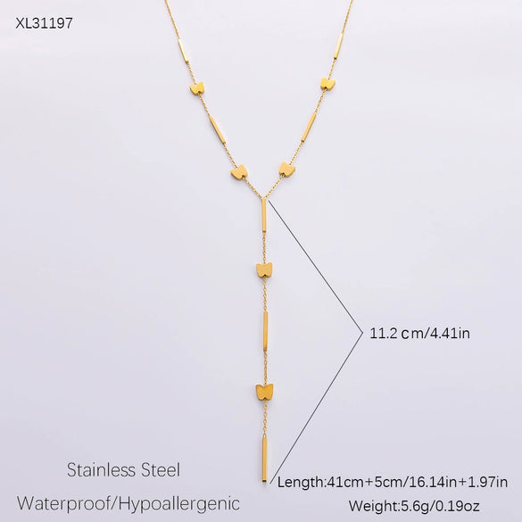 Wholesale Women's Fashion Geometric Stainless Steel 18K Goldplated Necklace
