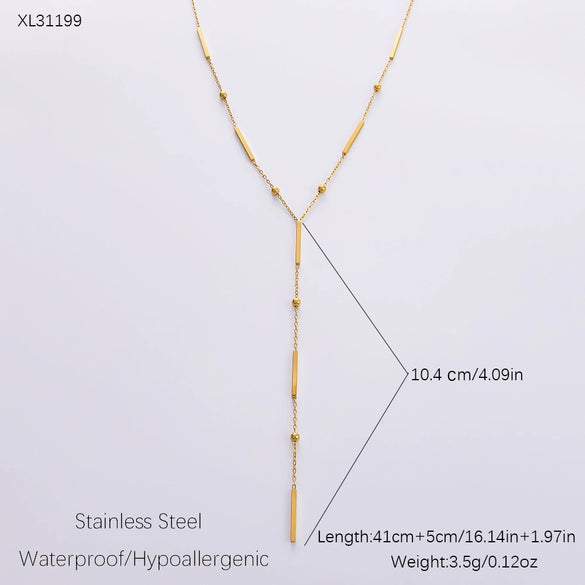 Wholesale Women's Fashion Geometric Stainless Steel 18K Goldplated Necklace