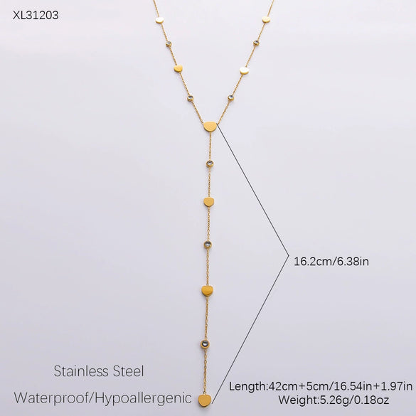 Wholesale Women's Fashion Geometric Stainless Steel 18K Goldplated Necklace