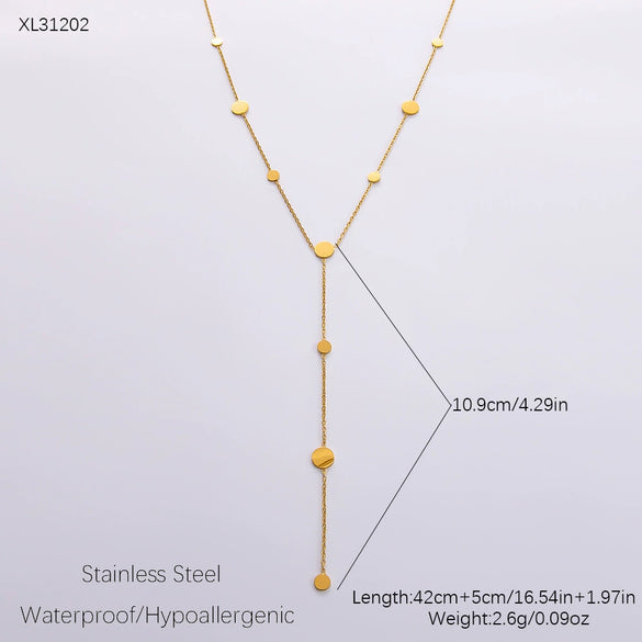 Wholesale Women's Fashion Geometric Stainless Steel 18K Goldplated Necklace