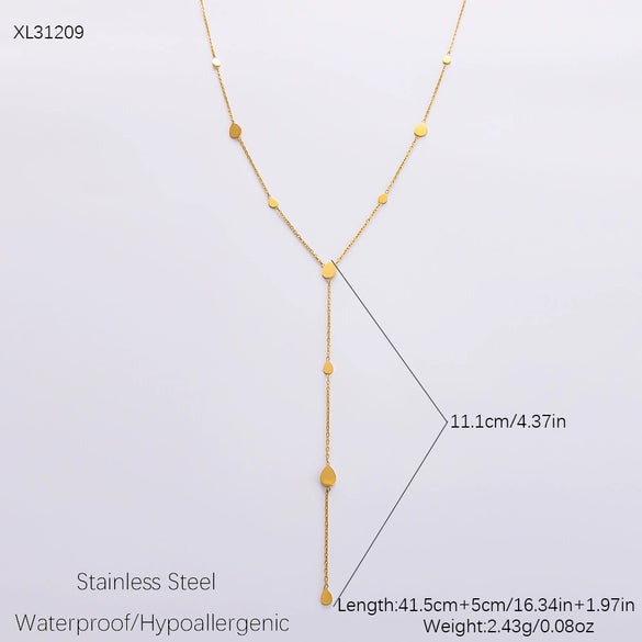 Wholesale Women's Fashion Geometric Stainless Steel 18K Goldplated Necklace