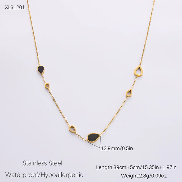 Wholesale Women's Fashion Geometric Stainless Steel 18K Goldplated Necklace