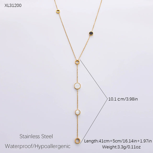 Wholesale Women's Fashion Geometric Stainless Steel 18K Goldplated Necklace