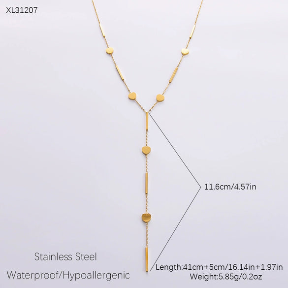 Wholesale Women's Fashion Geometric Stainless Steel 18K Goldplated Necklace