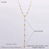 Wholesale Women's Fashion Geometric Stainless Steel 18K Goldplated Necklace
