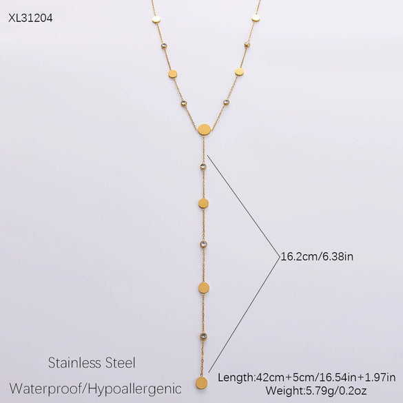 Wholesale Women's Fashion Geometric Stainless Steel 18K Goldplated Necklace