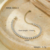 Wholesale Women's Fashion Geometric Stainless Steel 18K Oval Color Zircon Electroplated Bracelet