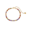 Wholesale Women's Fashion Geometric Stainless Steel 18K Oval Color Zircon Electroplated Bracelet