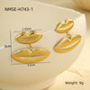 Wholesale Women's Fashion Geometric Stainless Steel Lip Earrings With Electroplating