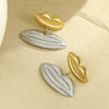 Wholesale Women's Fashion Geometric Stainless Steel Lip Earrings With Electroplating