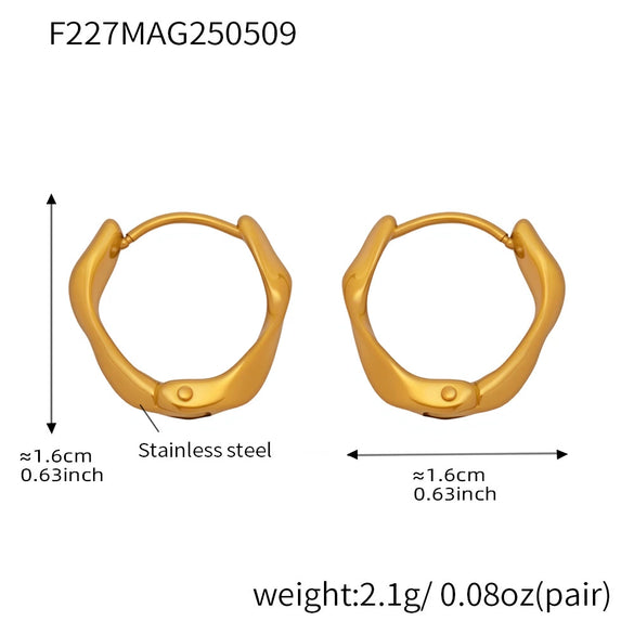 Wholesale Women's Fashion Geometric 316L Stainless Steel Pvd Electroplated 18K Gold Earrings