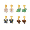 Wholesale Women's Fashion Geometric Tiger Eye Stone Earrings 316L Stainless Steel Electroplated