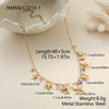 Wholesale Women's Fashion Geometric Titanium Steel And Stainless Steel Pendant Necklace And Bracelet Set With Heart Water Drop Bell Patterns Electroplated