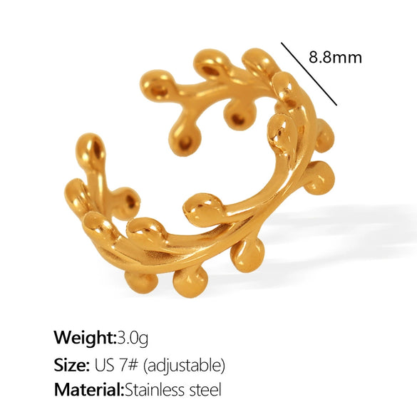 Wholesale Women's Fashion Geometric 316L Stainless Steel Living Ring With Electroplating